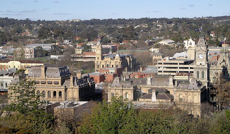View of Bendigo from Botanic Gardens