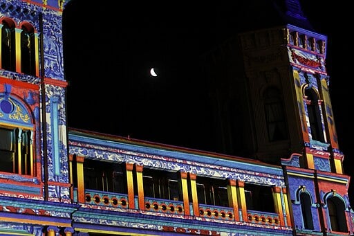 Building lit up at night in Ballarat