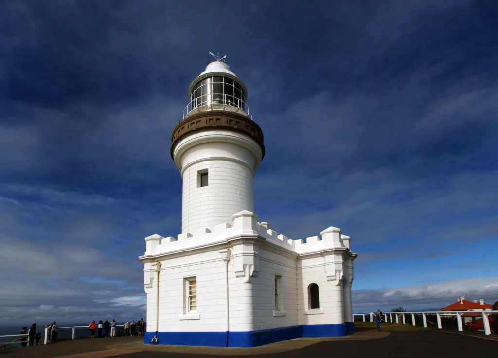 The iconic Cape Byron Lighthouse on a sunny day