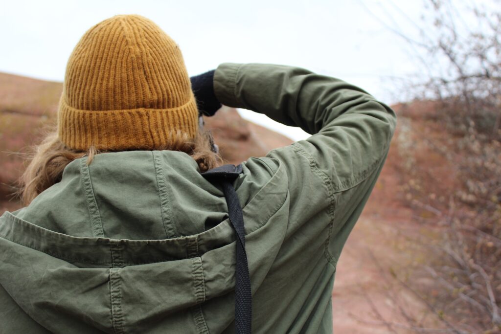 taking a photo outdoors