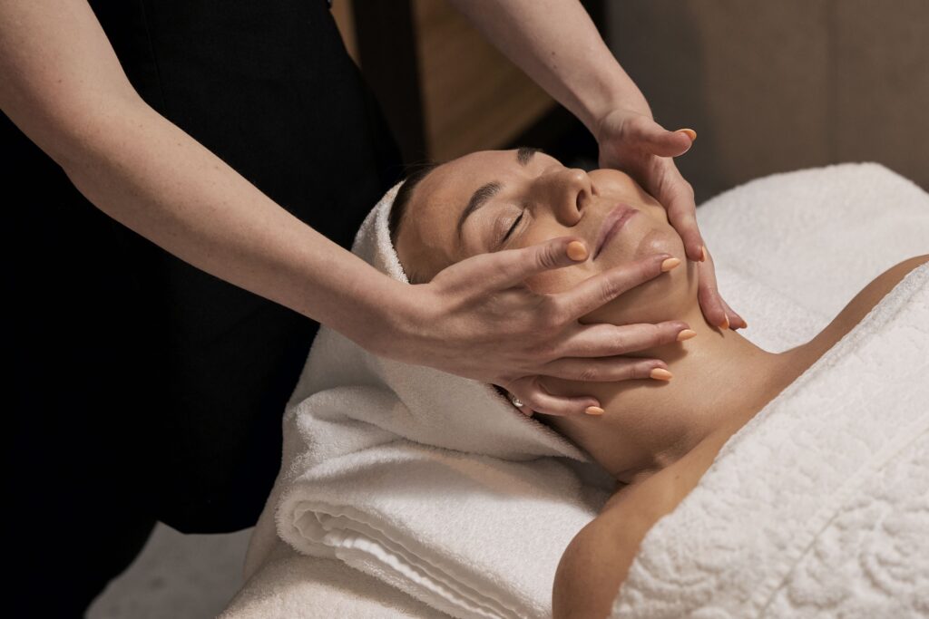 woman getting a spa treatment