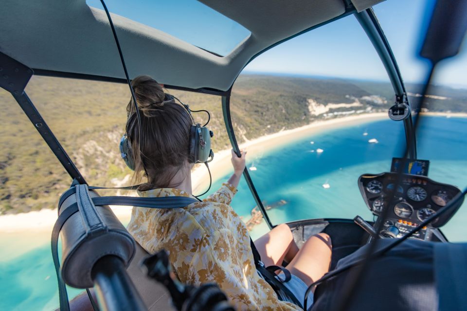 Helicopter over Moreton Island