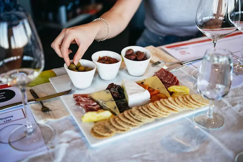A cheese tasting plate